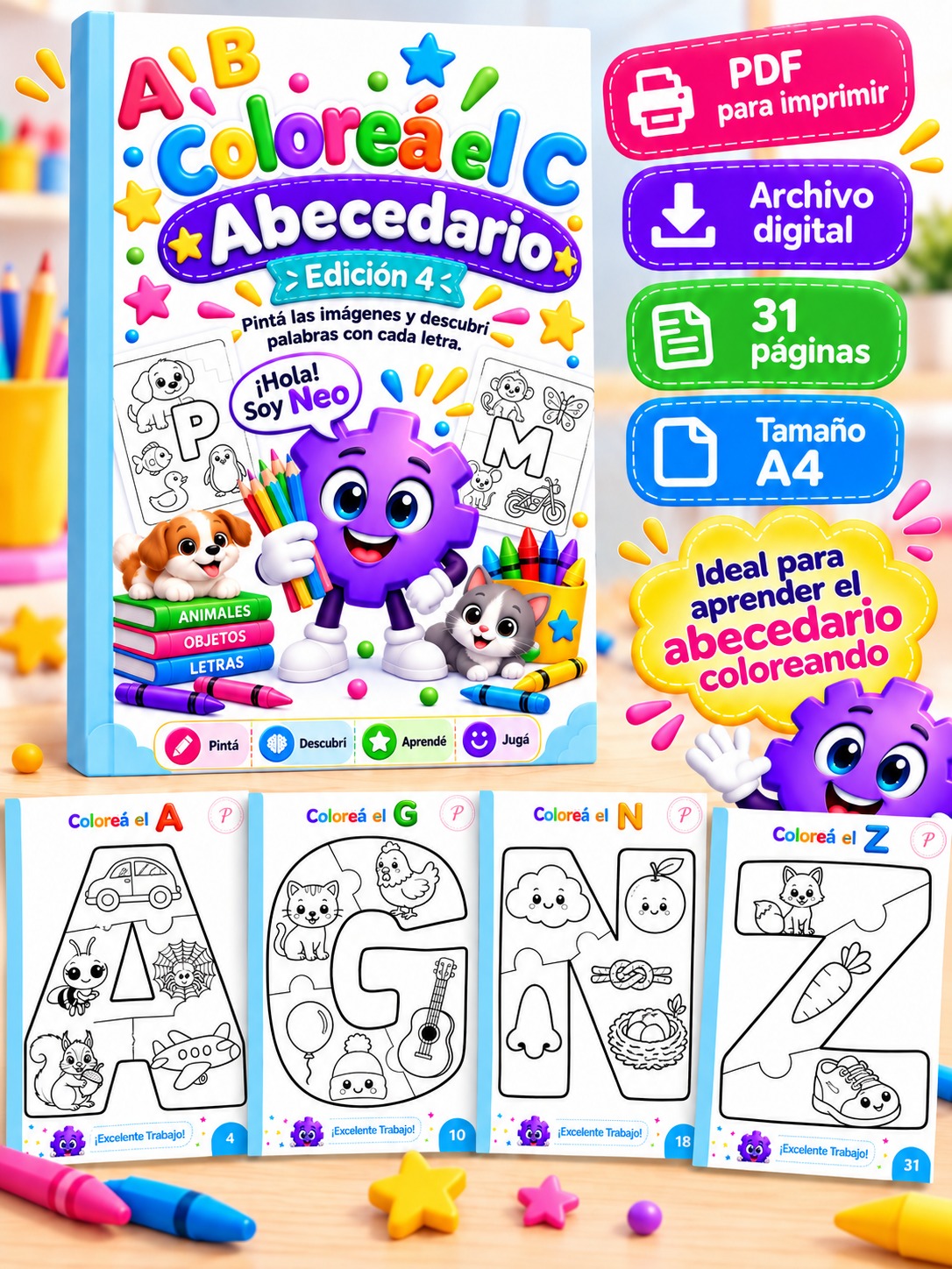 Coloreá el Abecedario · Edición 4