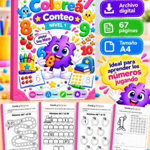 Contá y Coloreá  –  Nivel 1